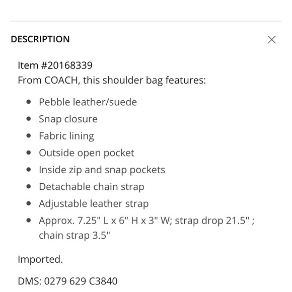 Coach shoulder crossbody bag - Picture 5 of 5